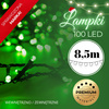 Lampki choinkowe 100 led zielone 8,5 m oświetlenie świąteczne