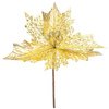 Gwiazda betlejemska 26 cm sztuczny kwiat, poinsecja złota z brokatem