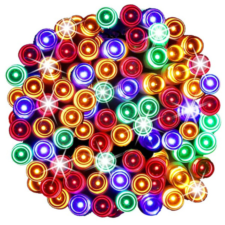 Lampki choinkowe 200 Led 22 m multikolor oświetlenie świąteczne solarne