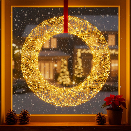 Wieniec świąteczny 720 LED dekoracja świetlna na drzwi 45 cm ciepły biały IP44