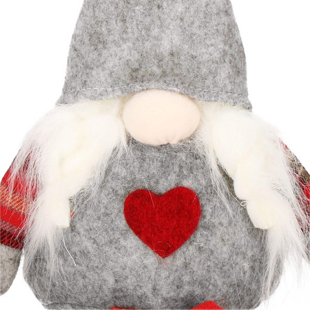 Pani skrzat 48 cm krasnal świąteczny, gnom ze zwisającymi nóżkami szary