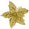 Gwiazda betlejemska, sztuczny kwiat poinsecja 12 cm złoty z brokatem
