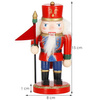 Dziadek do orzechów 15 cm z chorągiewką, drewniany żołnierzyk multikolor, figurka świąteczna