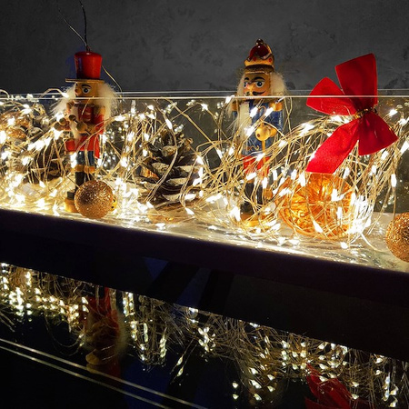 Lampki choinkowe 20 LED druciki mikro na baterie korek do butelki