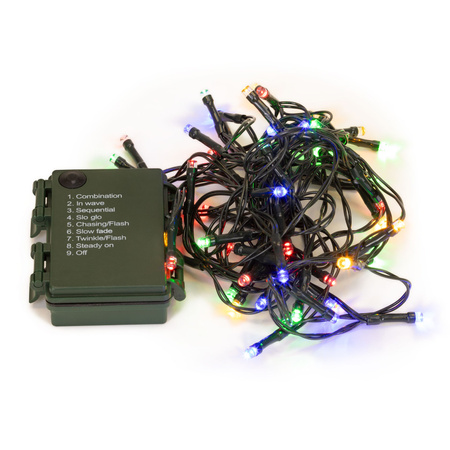 Choinka sztuczna mała 90 cm z oświetleniem choinkowym 50 LED multikolor, na stolik, biurko