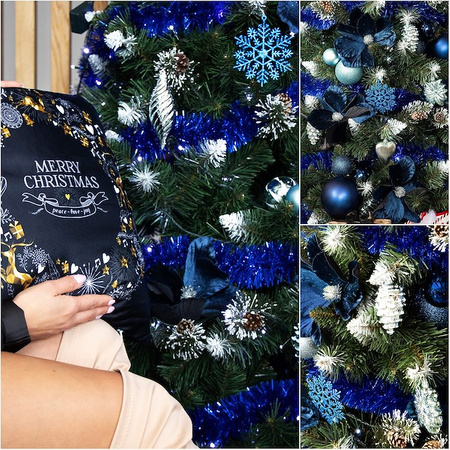 Bombki choinkowe 33 szt. ozdoby świąteczne zestaw z gwiazdą granatowe