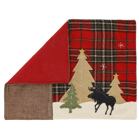 Podkładki na stół świąteczne 4 szt. 44x33cm mata czerwona z reniferem