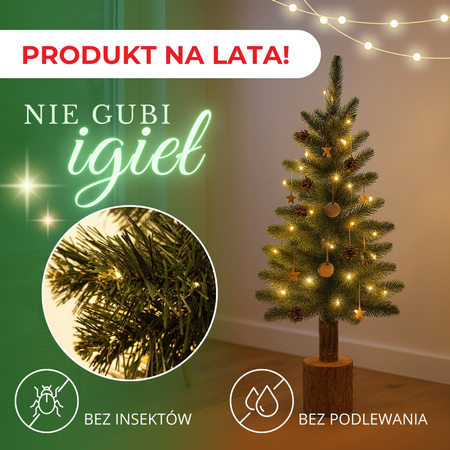 Choinka na pniu 80 cm premium sztuczna jodła zielona jak żywa