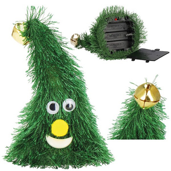 Tańcząca choinka na baterie 16 cm grająca ozdoba obrotowa