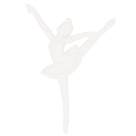 Zawieszka na choinkę baletnica 3 szt. ozdoba świąteczna 12 cm biały brokat