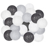 Cotton balls 30 led lampki dekoracyjne 6cm girlanda na baterie szaro-białe