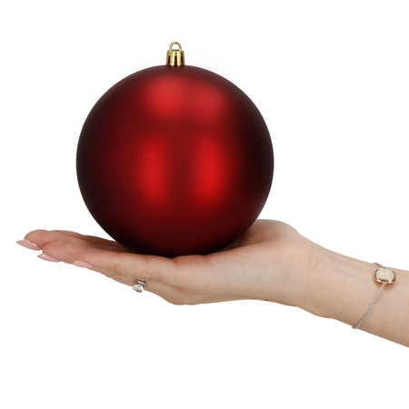 Czerwone bombki choinkowe 13 cm 6 szt. zestaw ozdoby choinkowe półmatowe i połyskujące