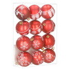Czerwone bombki choinkowe 7 cm 12 szt. zestaw ozdoby świąteczne zdobione