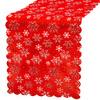 Bieżnik na stół 187x34cm obrus świąteczny ze śnieżynkami czerwony