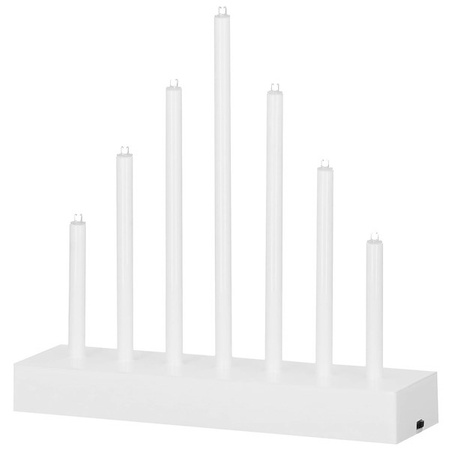 Świecznik adwentowy Led 7 świec biały