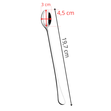 Łyżeczki do kawy latte, deserów z stali nierdzewnej, 19,7 cm komplet 6 szt. srebrny