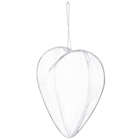 Bombki akrylowe 10cm serce plastikowe decoupage zestaw 4 szt.