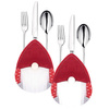 Kieszonka na sztućce 10szt. świąteczne etui, skrzaty czerwone ozdoba świąteczna