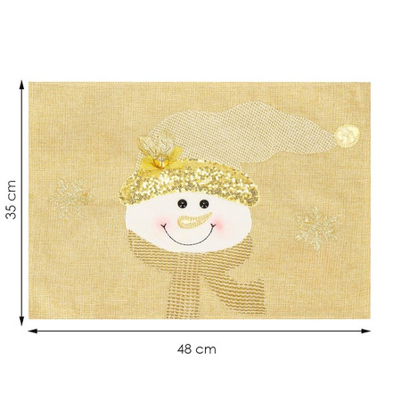 Podkładka na stół świąteczna 48x38cm bałwanek mata