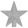 Szpic na choinkę gwiazda 21 cm czubek brokatowy ozdoba świąteczna srebrna