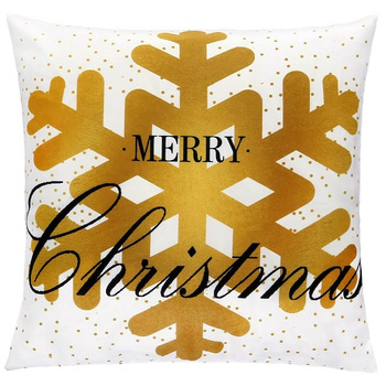 Poszewka dekoracyjna 40x40cm na poduszkę, jasiek ze złotą śnieżynką