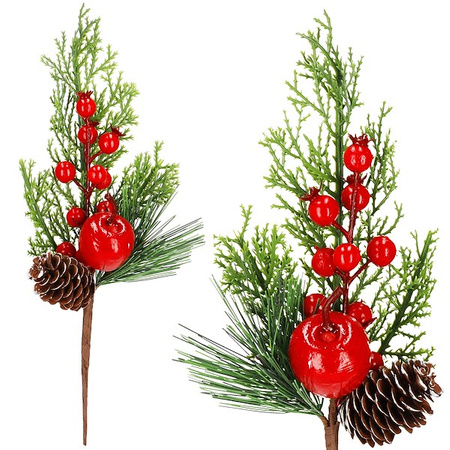Gałązka świąteczna sztuczna dekoracja do stroika 27 cm 3 szt.