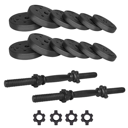 Hantle kompozytowe 20kg 2x10kg gryf zestaw