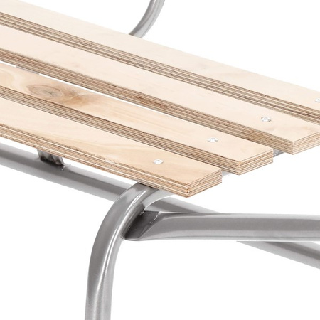 Sanki dla dzieci metalowe z oparciem szare