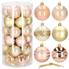 Bombki choinkowe 30 szt. ozdoby świąteczne zestaw 6cm rose gold