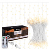 Kurtyna świetlna z pilotem 306 led girlanda, lampki wewnętrzno-zewnętrzne sople ciepły biały