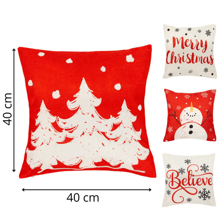 Świąteczki poszewki 40x40 cm 4 szt. na poduszki jaśka dekoracyjne bożonarodzeniowe