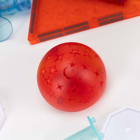 Klocki magnetyczne z kulkami LED i windą zestaw klocków konstrukcyjnych 134 szt. kolorowe