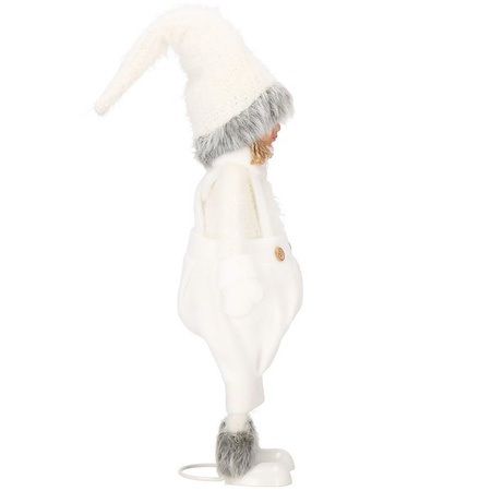 Para laleczek 56 cm ozdoba świąteczna, figurka świąteczna, gnom białe