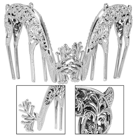 Zawieszki choinkowe 2 szt. renifery ozdoba świąteczna ażurowa srebrna