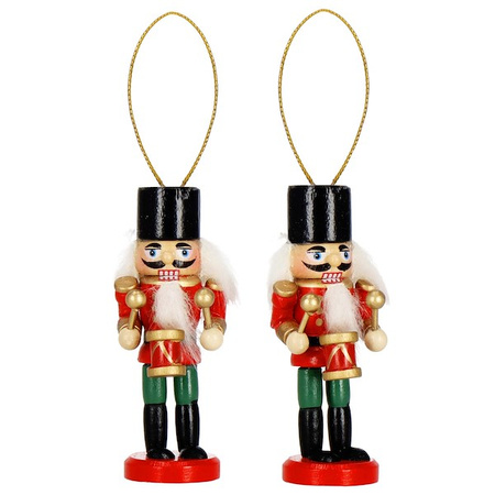 Zawieszki choinkowe 6 szt. drewniany dziadek do orzechów 8 cm świąteczna ozdoba