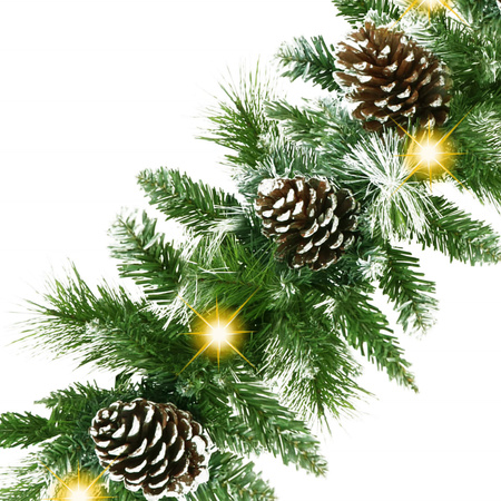 Girlanda choinkowa 280 cm z lampkami 50 LED biały ciepły łańcuch z programatorem