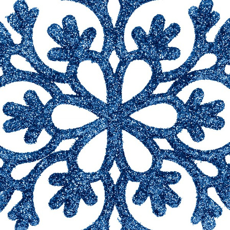 Zawieszka choinkowa 12 szt. śnieżynka 10 cm świąteczna ozdoba niebieski brokat