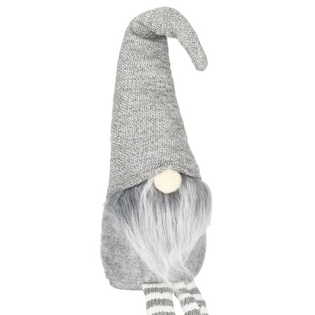 Skrzat 50cm ozdoba świąteczna, krasnal świąteczny, gnom siedzący szary