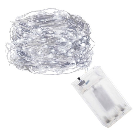 Girlanda świąteczna 400 cm z lampkami 100 LED biały zimny łańcuch choinkowy, zielony