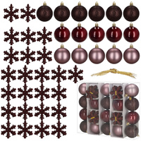 Bombki choinkowe 40 szt. komplet dekoracje świąteczne zawieszki nietłukące, fioletowe