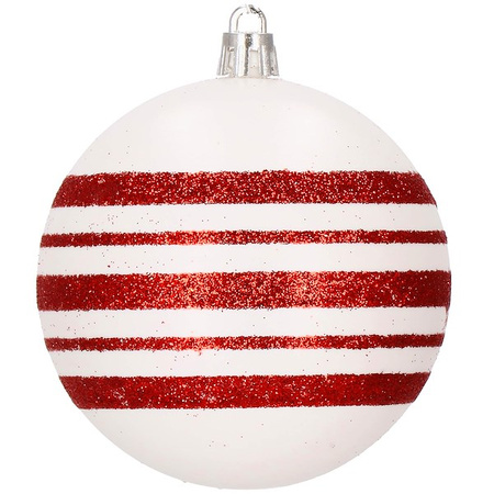 Bombki choinkowe 16 szt. czerwony 8 cm zestaw choinkowy