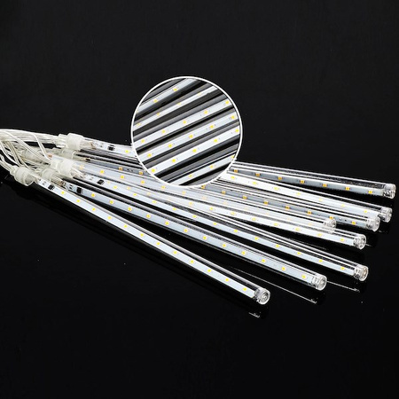 Lampki choinkowe 480 Led sople 10 szt. padający śnieg meteory zewnętrzne biały ciepły