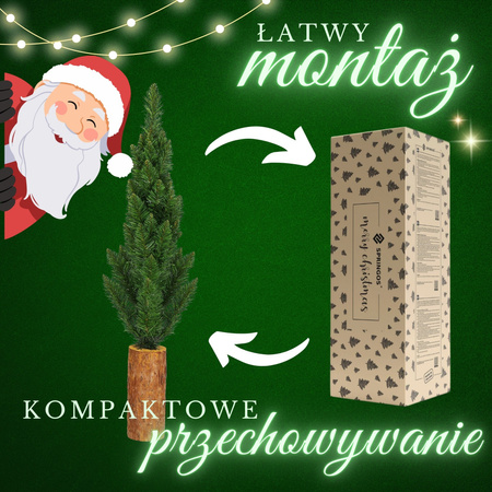 Choinka na pniu 80 cm premium sztuczna jodła zielona jak żywa