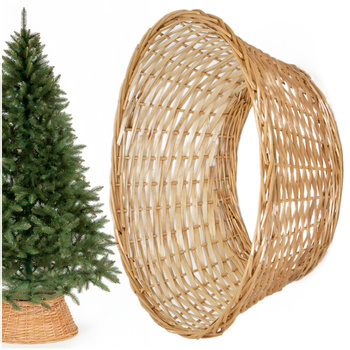 Osłona na stojak pod choinkę, wiklinowa 58 cm kosz jasnobrązowy