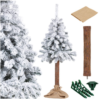 Choinka na pniu sztuczna, świerk śnieżony 160 cm