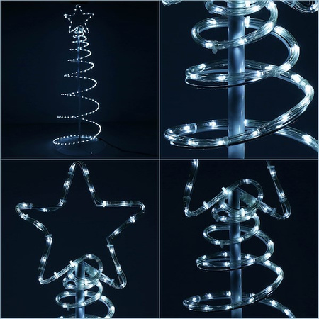 Choinka na zewnątrz 192 Led zimny biały 8m wąż świetlny IP44