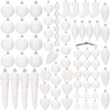 Bombki choinkowe 72 szt. biały zestaw choinkowy