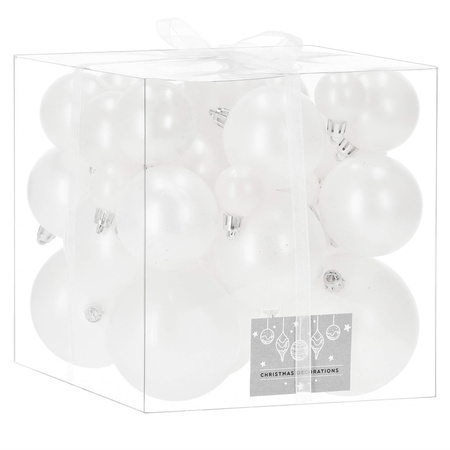 Bombki choinkowe 37 szt. ozdoby świąteczne perłowy biały