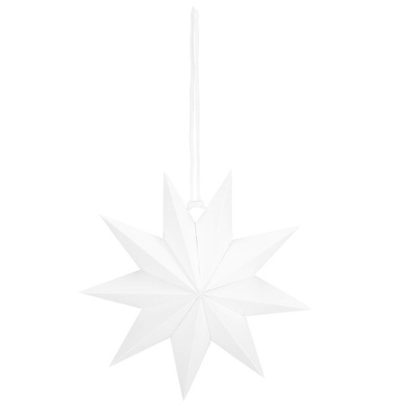 Gwiazda świąteczna papierowa zawieszka choinkowa biała