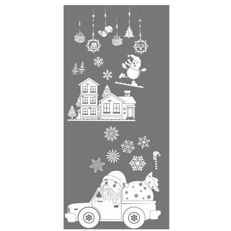 Naklejki świąteczne, dekoracje na okno 21 szt. ozdoby okienne, samoprzylepne, białe